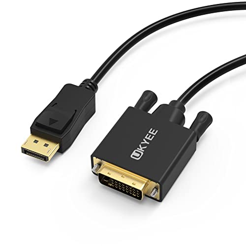 UKYEE Displayport to DVI Cable 6 Feet/1.83M 2-Pack, Display Port(DP) to DVI-d Male to Male Adapter Cable Compatible with PC, Laptop, HDTV, Projector, Monitor, More- Gold-Plated