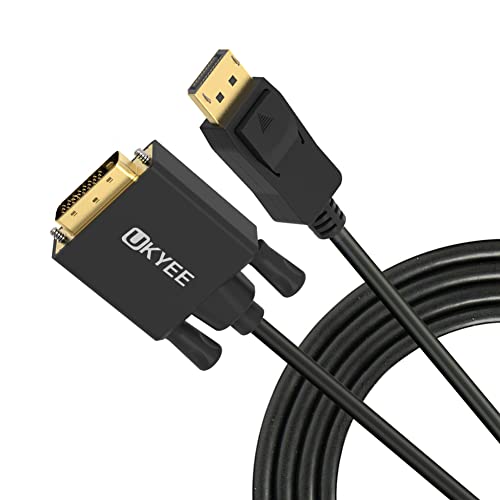 UKYEE Displayport to DVI Cable 6 Feet/1.83M 2-Pack, Display Port(DP) to DVI-d Male to Male Adapter Cable Compatible with PC, Laptop, HDTV, Projector, Monitor, More- Gold-Plated