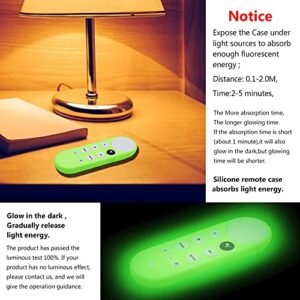 2pcs Remote Cover (Glow in The Dark) Compatible with 2020 Chromecast with Google TV Voice Remote, Pinowu Anti Slip Silicone Case Cover (Green and Blue)