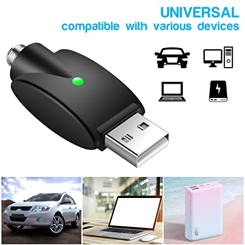 TINAREKA USB Thread Cable, USB Pen Charger Thread Portable Charge USB Cable with Intelligent Overcharge Protection LED Indicator-Wireless Charger x 2, Cable Charger x 1