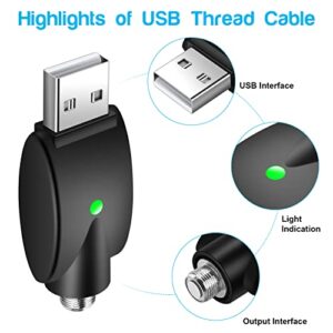 TINAREKA USB Thread Cable, USB Pen Charger Thread Portable Charge USB Cable with Intelligent Overcharge Protection LED Indicator-Wireless Charger x 2, Cable Charger x 1