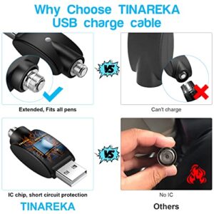 TINAREKA USB Thread Cable, USB Pen Charger Thread Portable Charge USB Cable with Intelligent Overcharge Protection LED Indicator-Wireless Charger x 2, Cable Charger x 1