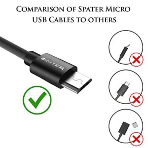 Spater Micro USB Sync Cable for Samsung, HTC, Motorola, Nokia, Android, and More (5 Pack) (Black)