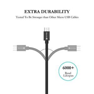 Spater Micro USB Sync Cable for Samsung, HTC, Motorola, Nokia, Android, and More (5 Pack) (Black)