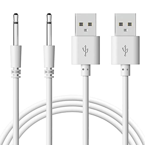 2 Pack Replacement DC Charging Cable 2.5mm USB Adapter Cord Fast Charging Cord, Great for Most Wand Massager