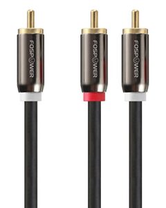 fospower rca y-adapter (6 feet), 1 rca male to 2 rca male y splitter digital stereo audio cable for subwoofer, home theater, hi-fi – dual shielded | 24k gold plated