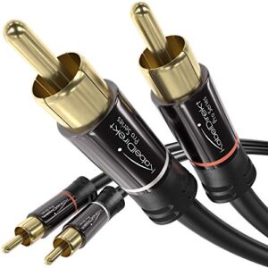 cabledirect – 3ft rca/phono cable, 2 × 2 plugs, stereo audio cable, practically break-proof & flawless sound quality (coaxial cable, subwoofer/amp/hifi & home cinema/blu-ray, analog & digital)
