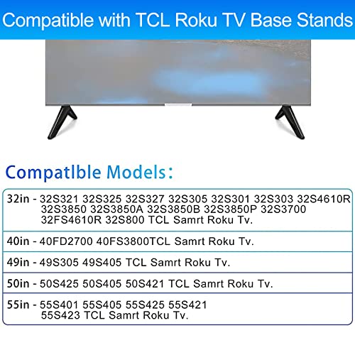TV Stand Legs for All TCL Roku TV Legs, Universal for TCL 28" 32" 40" 43" 49" 50" 55" 60" Roku TV, TV Stand Base for TCL TV Replacement Legs with Screws Legs for Roku TV Stand Legs