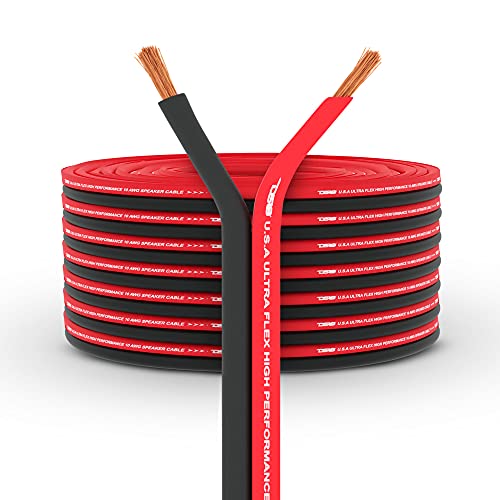 DS18 SW-18GA-100RB Ultra Flex Speaker Wire Red and Black 100FT - Speaker Cable for Audio Applications