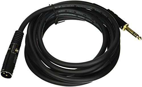 Monoprice 104762 10-Feet Premier Series XLR Male to 1/4-Inch TRS Male 16AWG Cable Black