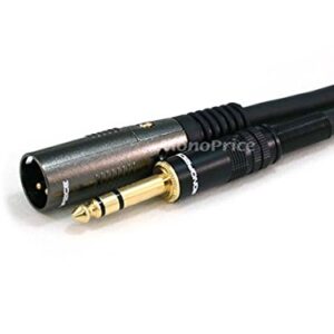 Monoprice 104762 10-Feet Premier Series XLR Male to 1/4-Inch TRS Male 16AWG Cable Black