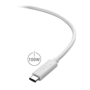 Cable Matters [USB-IF Certified] 100W USB C to USB C Charging Cable 6.6 ft for MacBook Pro/Air, iPad Pro (USB C Charge Cable, USB C Power Cable) with 100W Power Delivery in White (USB 2.0, No Video)