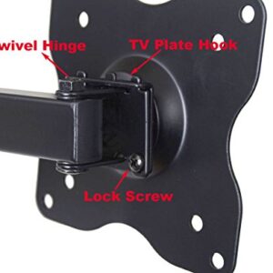 VideoSecu ML12B TV LCD Monitor Wall Mount Full Motion 15 inch Extension Arm Articulating Tilt Swivel for Most 19"-31" LED TV Flat Panel Screen with VESA 100x100, 75x75 1KX