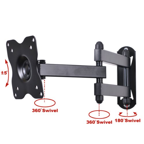 VideoSecu ML12B TV LCD Monitor Wall Mount Full Motion 15 inch Extension Arm Articulating Tilt Swivel for Most 19"-31" LED TV Flat Panel Screen with VESA 100x100, 75x75 1KX