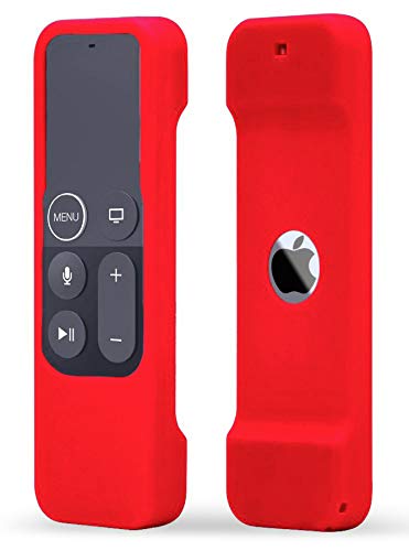 TOKERSE Silicone Case Compatible with Apple TV 4K 4th 5th Generation Siri Remote - Anti-Slip Shock Proof Soft Remote Cover Case Compatible with Apple TV 4K 4th 5th Gen Siri Remote Controller - Red