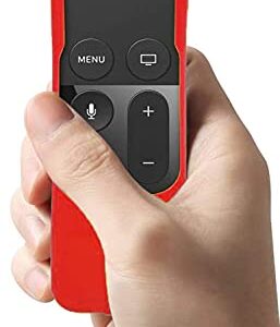 TOKERSE Silicone Case Compatible with Apple TV 4K 4th 5th Generation Siri Remote - Anti-Slip Shock Proof Soft Remote Cover Case Compatible with Apple TV 4K 4th 5th Gen Siri Remote Controller - Red