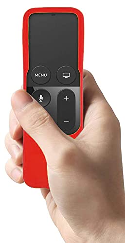 TOKERSE Silicone Case Compatible with Apple TV 4K 4th 5th Generation Siri Remote - Anti-Slip Shock Proof Soft Remote Cover Case Compatible with Apple TV 4K 4th 5th Gen Siri Remote Controller - Red