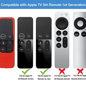 TOKERSE Silicone Case Compatible with Apple TV 4K 4th 5th Generation Siri Remote - Anti-Slip Shock Proof Soft Remote Cover Case Compatible with Apple TV 4K 4th 5th Gen Siri Remote Controller - Red