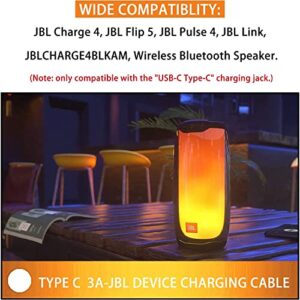 USB Power Charger Charging Cable Cord Compatible with for JBL Charge 4, Charge 5, JBL Flip 5, JBL Pulse 4 Clip4, JRPOP, Endurance Peak II, JBLCHARGE4BLKAM Wireless Bluetooth Earphones Speakers (Suit)
