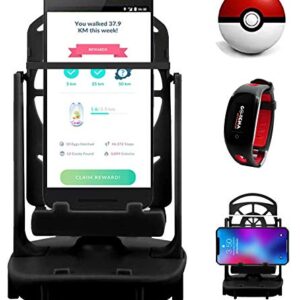 Phone Swing Step Counter Pedometer Compatible with Pokemon Go Poke Ball Plus Cellphone Accessories with USB Cable High Silent Version for Walking (Support 2 Phones Under 7.2 Inch)