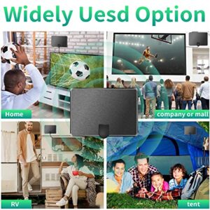 2023 Upgraded TV Antenna Smart Digital HD Indoor Outdoor Antenna Amplifier 380+ Miles Range - Support 4K 1080p Fire Stick and All Television VHF UHF - Signal Booster for Local Channels - 18ft Cable