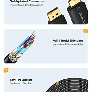 CableCreation Active DisplayPort to HDMI Cable 4K@60Hz HDR, 8FT Unidirectional DisplayPort 1.4 to HDMI Monitor Cable, DP to HDMI Cable Support 4K@60Hz, 2K@144Hz, 1080P@144Hz, Eyefinity Multi-Display