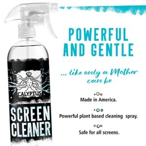 Calyptus Screen Cleaner Spray and Pixel Shining Screen Cloths Kit | Plant Based Power | USA Made | iPad, TV, Tablet, Computer, Monitor Cleaning, 16 Ounces + 2 Microfiber (Pack of 1)