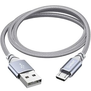 siwket micro usb charging cable 10ft, braided usb a to micro android charger cable data sync cord for samsung galaxy j7,s7,s6,kindle fire,fire hd tablets,ps4 controller,sony,htc,lg,motorola,huawei