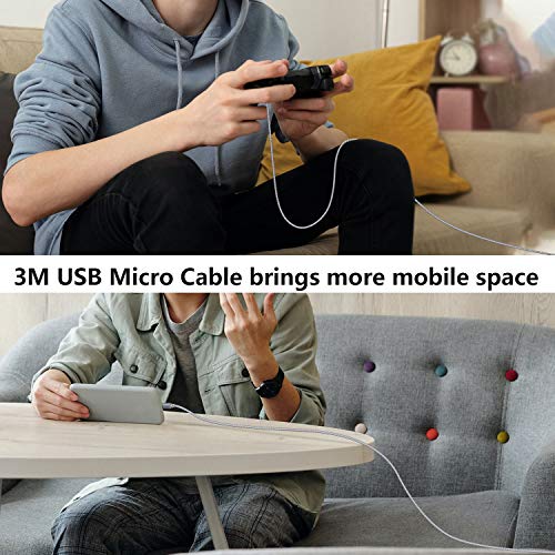 Siwket Micro USB Charging Cable 10ft, Braided USB A to Micro Android Charger Cable Data Sync Cord for Samsung Galaxy J7,S7,S6,Kindle Fire,Fire HD Tablets,PS4 Controller,Sony,HTC,LG,Motorola,Huawei