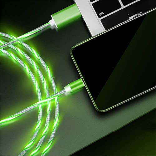 Statik GloBright Universal Light-Up Cable - Magnetic Smart Fast Charging Charger with Durable Nylon Braid - Lights up in The Dark (Green)