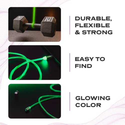 Statik GloBright Universal Light-Up Cable - Magnetic Smart Fast Charging Charger with Durable Nylon Braid - Lights up in The Dark (Green)