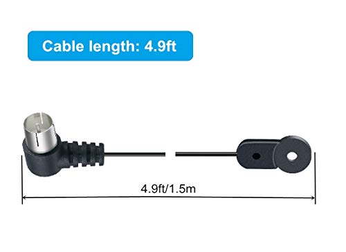 FM Antenna for Stereo Receiver Indoor, FM Radio Antenna 75 Ohm UNBAL F Type Male Coaxial Cable Wire Antenna for Yamaha Onkyo etc Table Top Home Stereo Receiver Radio Receiver Antenna