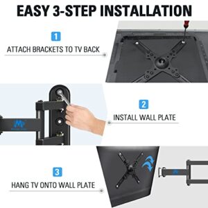 Mounting Dream Monitor Wall Mount for Most 17-39 Inch (Some up to 42 inch)，UL Listed TV Mount TV Bracket with Articulating Arms Tilt Swivel Extension Rotation, Up to VESA 200x200mm and 33 lbs, MD2462