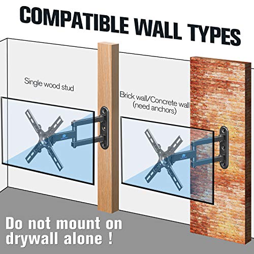 Mounting Dream Monitor Wall Mount for Most 17-39 Inch (Some up to 42 inch)，UL Listed TV Mount TV Bracket with Articulating Arms Tilt Swivel Extension Rotation, Up to VESA 200x200mm and 33 lbs, MD2462