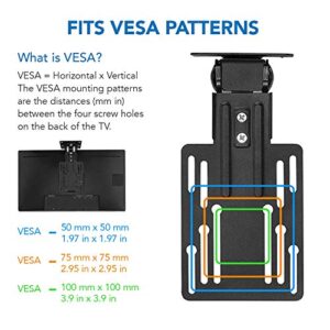 Mount-It! MI-LCDCM Kitchen Under Cabinet Mount TV Ceiling Mount Folding Bracket, 90 Degree Tilt, Fold Down, Swivel for 13 to 23 inch LCD, TV, LED, Monitor, Flat Screens up to VESA 100x100