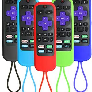 2 Pack Case for Roku Express/Streaming Stick/Premiere - Silicone Remote Cover for TCL Hisense Roku TV Remote Sleeve Skin Smart TV Remote Control Replacement Cover Case Glow in The Dark - Blue Green