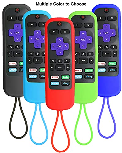 2 Pack Case for Roku Express/Streaming Stick/Premiere - Silicone Remote Cover for TCL Hisense Roku TV Remote Sleeve Skin Smart TV Remote Control Replacement Cover Case Glow in The Dark - Blue Green