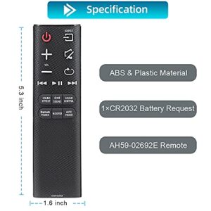 Neuronmart Replacement for Samsung Soundbar Remote and Samsung HW- J Series 2.1 Soundbar Speaker System, Samsung J Series Sound Bar Home Theater System AH59-02692E AH59-02692F