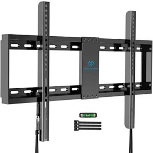 perlesmith fixed tv wall mount bracket low profile for 32-82 inch led, lcd, and oled flat screen tvs – fits 16”- 24” wood studs, fixed tv mount with vesa 600 x 400mm holds up to132lbs (psllk1), black