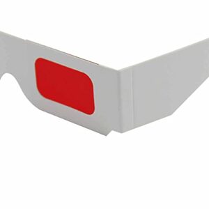 50 Pairs - Flat- 3D Glasses Red and Cyan White Frame Anaglyph Cardboard (Set of 50)