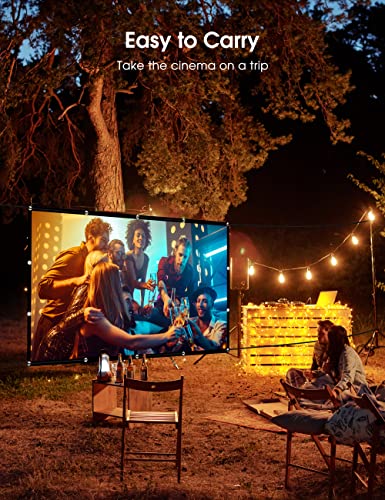 Projector Screen 120 inch, Osoeri 4K 16:9 HD Rear Front Projector Screen Anti-Crease Foldable Projection Screen Double-Sided Portable Outdoor Indoor Projector Screen for Movie Home Theater Yard Travel