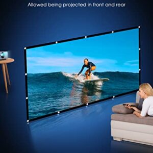 Projector Screen 120 inch, Osoeri 4K 16:9 HD Rear Front Projector Screen Anti-Crease Foldable Projection Screen Double-Sided Portable Outdoor Indoor Projector Screen for Movie Home Theater Yard Travel