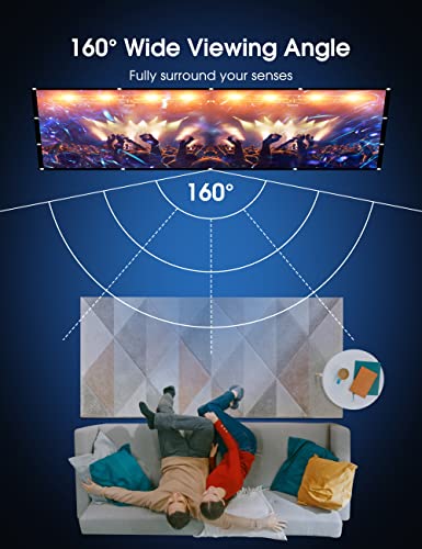 Projector Screen 120 inch, Osoeri 4K 16:9 HD Rear Front Projector Screen Anti-Crease Foldable Projection Screen Double-Sided Portable Outdoor Indoor Projector Screen for Movie Home Theater Yard Travel