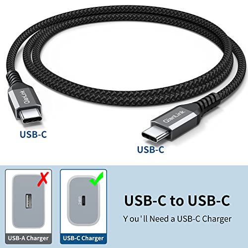 USB-C to USB-C Cable 60W (2-Pack 3.3ft), USBC Type C Fast Charging Charger Cord for Samsung Galaxy S23 S22 S21 S20 Ultra, Note 20 10, MacBook Air/Pro, iPad Pro, iPad Air4, iPad Mini 6, Pixel, Switch