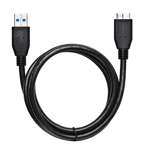 RoyDSMumey 3FT USB 3.0 Cable/Cord for Seagate Goflex, Expansion Desktop External Hard Drive Super Speed 5Gbps A/Micro B Device,Black