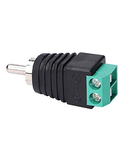 ALEKOR Phono RCA Male Plug to AV Screw Terminal Audio Video Connector Speaker Wire to RCA Adapter (Pack of 6)