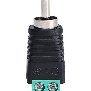 ALEKOR Phono RCA Male Plug to AV Screw Terminal Audio Video Connector Speaker Wire to RCA Adapter (Pack of 6)