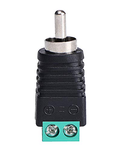 ALEKOR Phono RCA Male Plug to AV Screw Terminal Audio Video Connector Speaker Wire to RCA Adapter (Pack of 6)