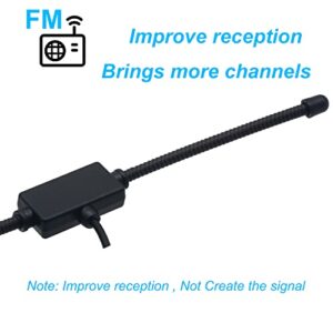 FM Antenna for Stereo Receiver Indoor, JSZAAHZ Upgrade FM Radio Antenna with 4 Type Adapters for Home Stereo Receiver Bose Wave Radio Sony Yamaha, 75 Ohm FM Stereo Antenna for Receiver Rural Area