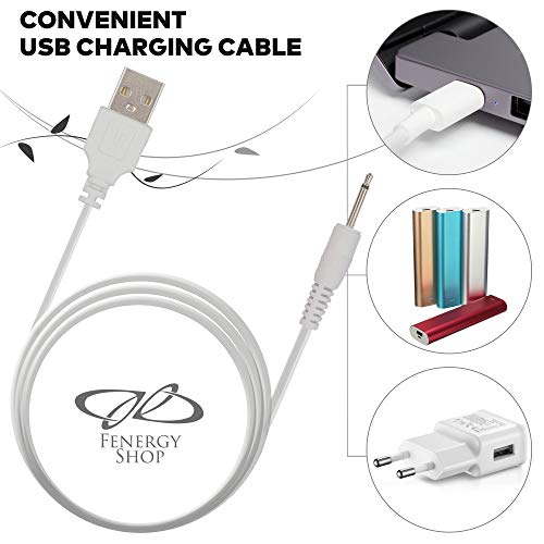 FENERGY SHOP Replacement DC Charging Cable | USB Charger Cord - 2.5mm (White) - Fast Charging